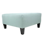 Repose-pieds carré capitonné | Bleu | Pouf d'appoint moderne