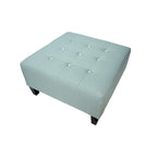 Repose-pieds carré capitonné | Bleu | Pouf d'appoint moderne