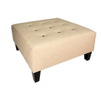 Repose-pieds carré capitonné | Bleu | Pouf d'appoint moderne