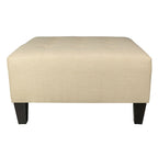 Repose-pieds carré capitonné | Bleu | Pouf d'appoint moderne
