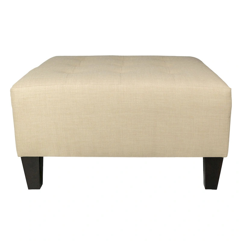 Repose-pieds carré capitonné | Bleu | Pouf d'appoint moderne