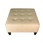 Repose-pieds carré capitonné | Bleu | Pouf d'appoint moderne