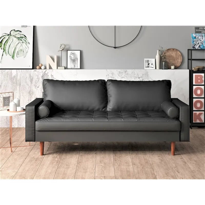 Wilson Faux Leather Mid-century Modern Loveseat