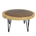 Table basse ronde en bois massif naturel