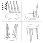 Table basse ronde en bois massif naturel