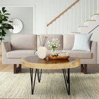 Table basse ronde en bois massif naturel