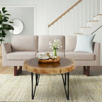 Table basse ronde en bois massif naturel