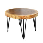Table basse ronde en bois massif naturel