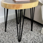 Table basse ronde en bois massif naturel