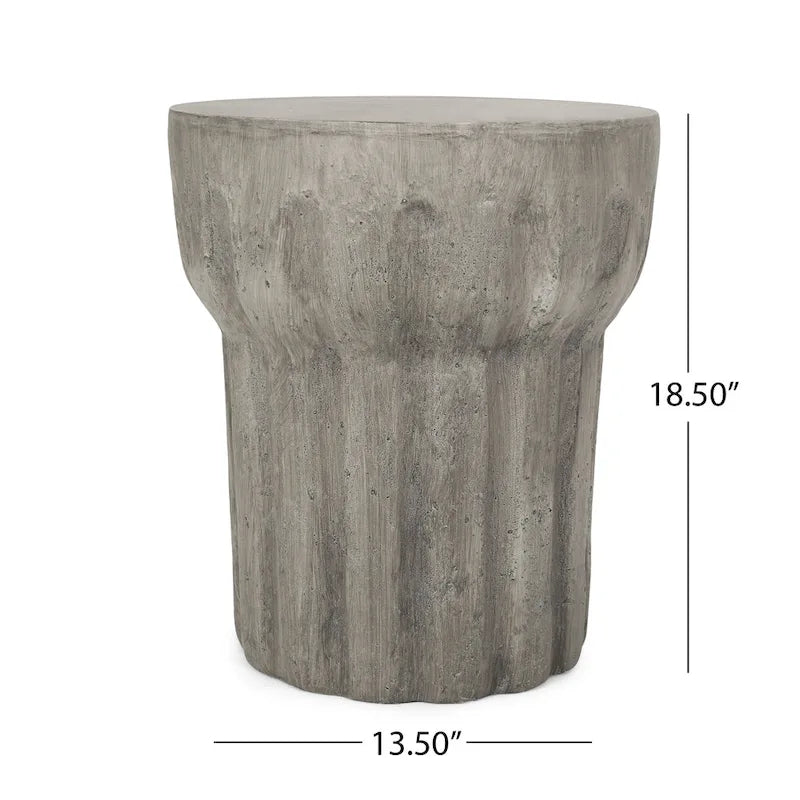 Table d'appoint d'appoint en béton léger intérieur/extérieur | Style contemporain