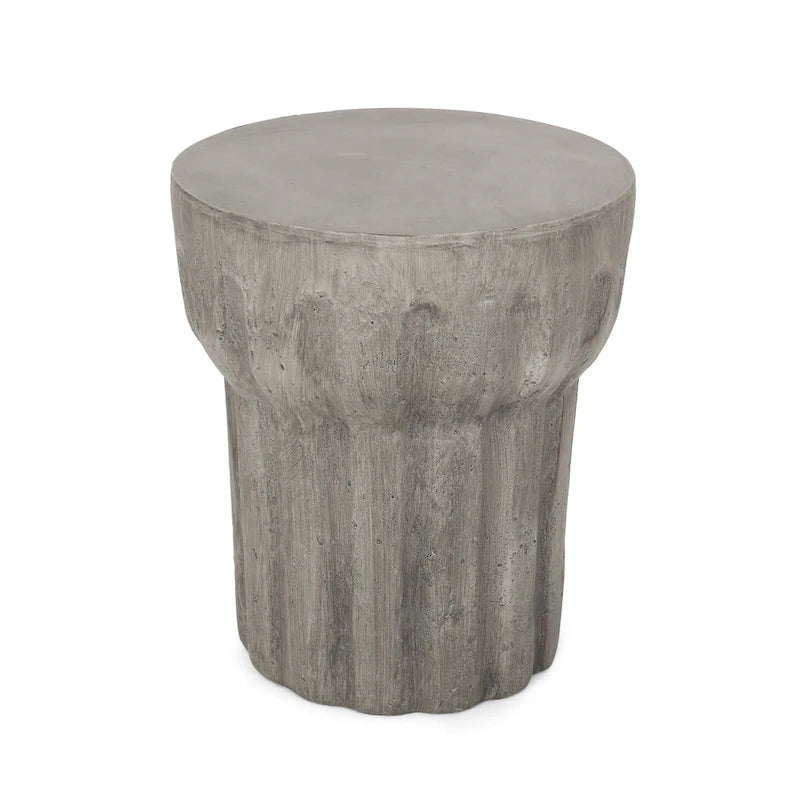 Table d'appoint d'appoint en béton léger intérieur/extérieur | Style contemporain