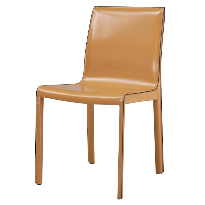 Chaise de salle à manger en cuir recyclé, lot de 2 | Chaise moderne écologique