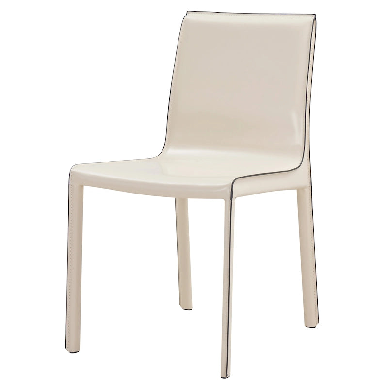 Chaise de salle à manger en cuir recyclé, lot de 2 | Chaise moderne écologique
