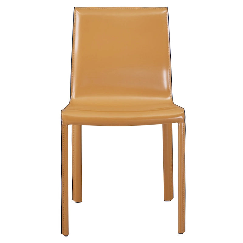 Chaise de salle à manger en cuir recyclé, lot de 2 | Chaise moderne écologique