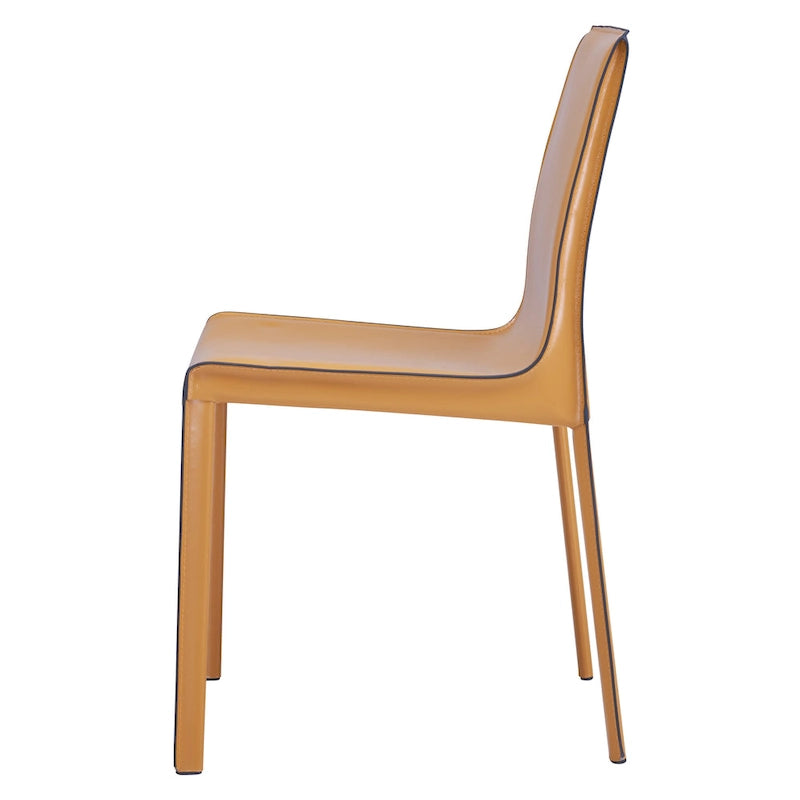 Chaise de salle à manger en cuir recyclé, lot de 2 | Chaise moderne écologique