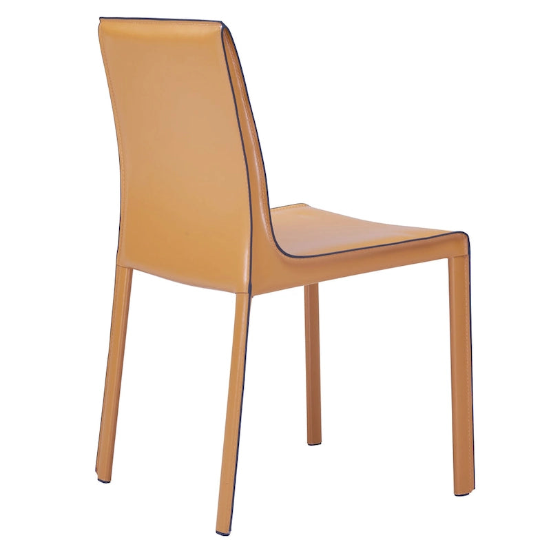 Chaise de salle à manger en cuir recyclé, lot de 2 | Chaise moderne écologique