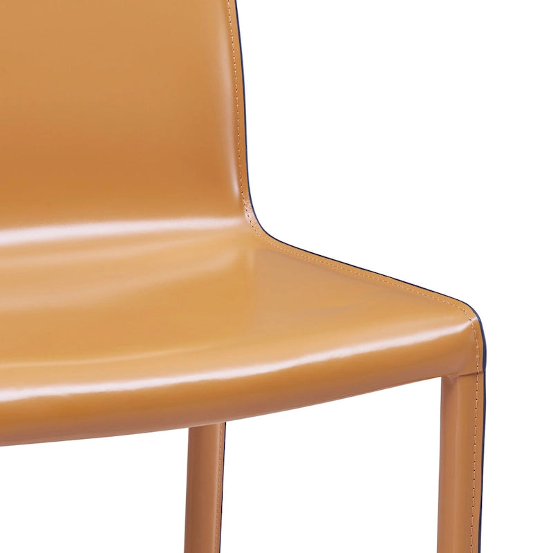 Chaise de salle à manger en cuir recyclé, lot de 2 | Chaise moderne écologique
