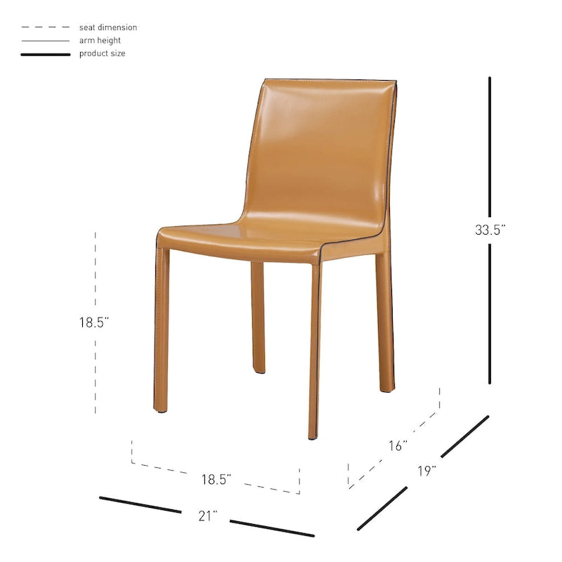 Chaise de salle à manger en cuir recyclé, lot de 2 | Chaise moderne écologique