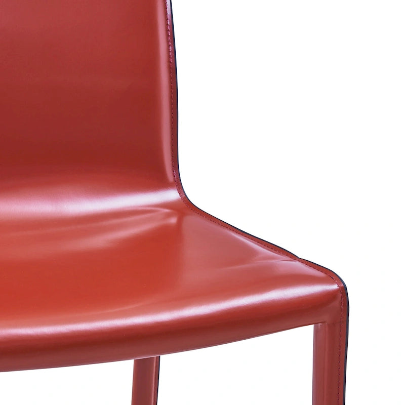 Chaise de salle à manger en cuir recyclé, lot de 2 | Chaise moderne écologique