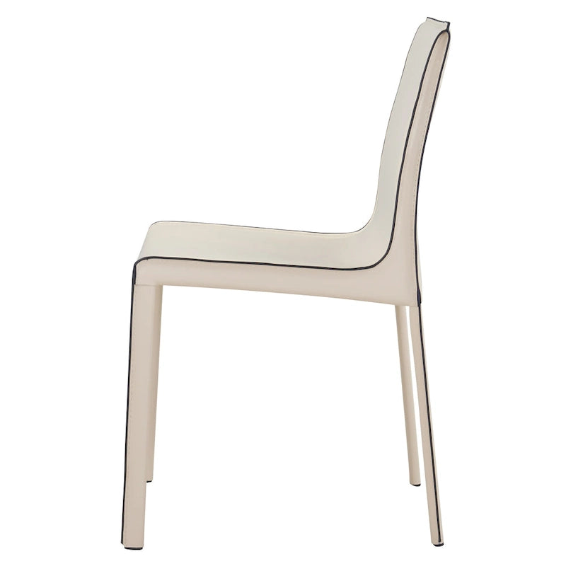 Chaise de salle à manger en cuir recyclé, lot de 2 | Chaise moderne écologique