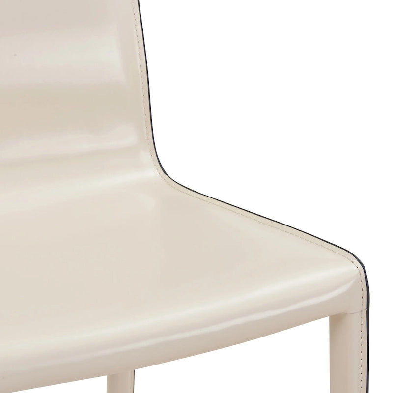 Chaise de salle à manger en cuir recyclé, lot de 2 | Chaise moderne écologique