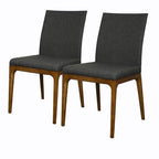 Chaise de salle à manger en cuir recyclé, lot de 2 | Chaise moderne écologique