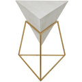 Table d'appoint en pyramide inversée géométrique en bois avec support en métal | Noir ou Blanc