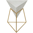 Table d'appoint en pyramide inversée géométrique en bois avec support en métal | Noir ou Blanc