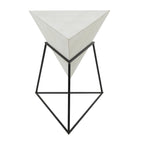 Table d'appoint en pyramide inversée géométrique en bois avec support en métal | Noir ou Blanc