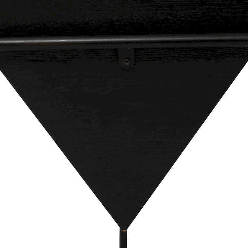 Table d'appoint en pyramide inversée géométrique en bois avec support en métal | Noir ou Blanc
