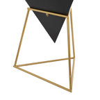 Table d'appoint en pyramide inversée géométrique en bois avec support en métal | Noir ou Blanc