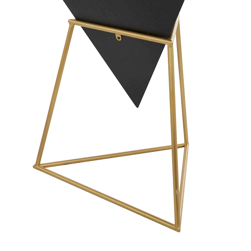 Table d'appoint en pyramide inversée géométrique en bois avec support en métal | Noir ou Blanc