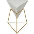 Table d'appoint en pyramide inversée géométrique en bois avec support en métal | Noir ou Blanc