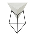 Table d'appoint en pyramide inversée géométrique en bois avec support en métal | Noir ou Blanc