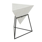 Table d'appoint en pyramide inversée géométrique en bois avec support en métal | Noir ou Blanc