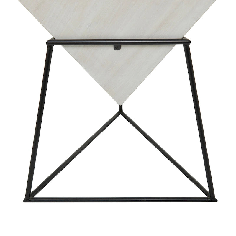 Table d'appoint en pyramide inversée géométrique en bois avec support en métal | Noir ou Blanc