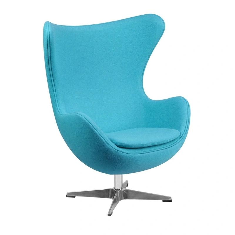 Fauteuil inclinable pivotant en tissu de laine Mid-Century Modern