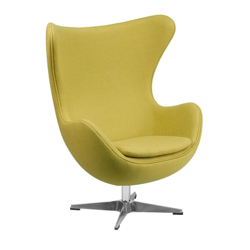 Fauteuil inclinable pivotant en tissu de laine Mid-Century Modern
