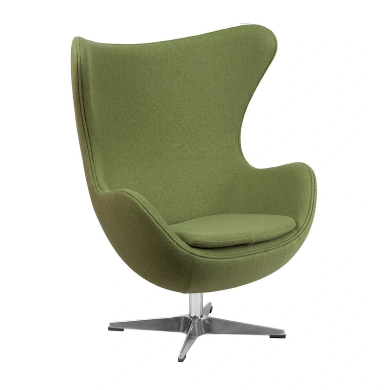 Fauteuil inclinable pivotant en tissu de laine Mid-Century Modern