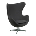 Fauteuil inclinable pivotant en tissu de laine Mid-Century Modern