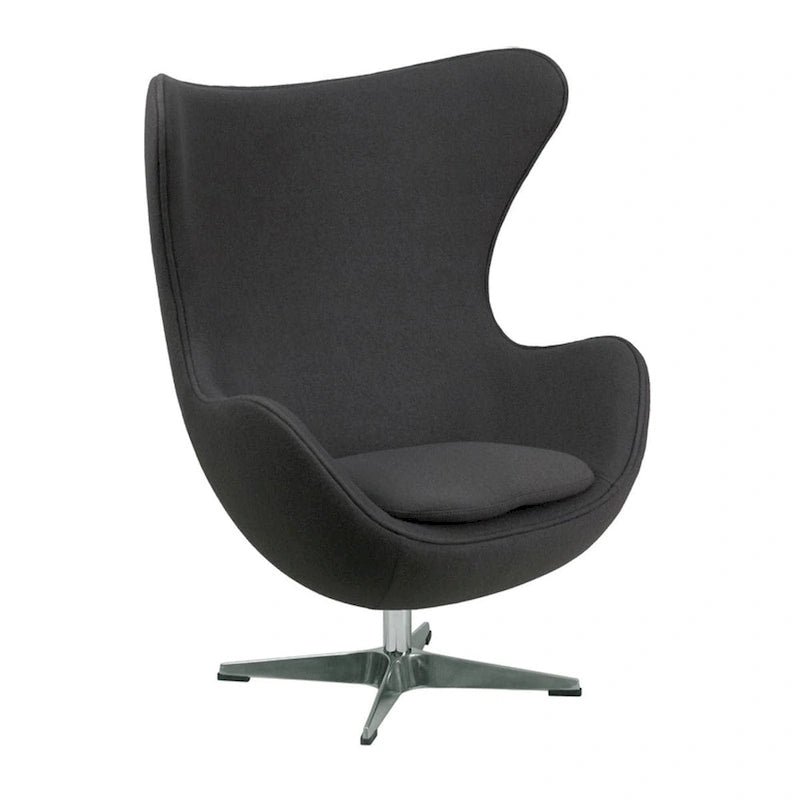 Fauteuil inclinable pivotant en tissu de laine Mid-Century Modern