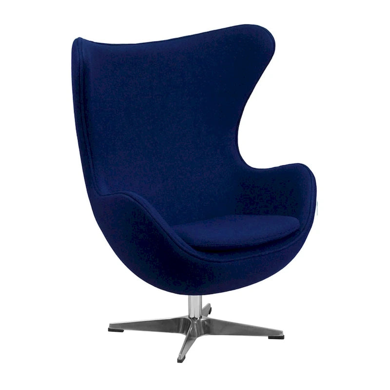 Fauteuil inclinable pivotant en tissu de laine Mid-Century Modern