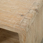Table d'appoint cascade avec étagère ouverte | Fini naturel vieilli | 22x22x24H