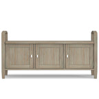 Banc de rangement d'entrée en bois massif de 112 cm de large avec siège relevable | Style Ferme