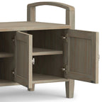 Banc de rangement d'entrée en bois massif de 112 cm de large avec siège relevable | Style Ferme