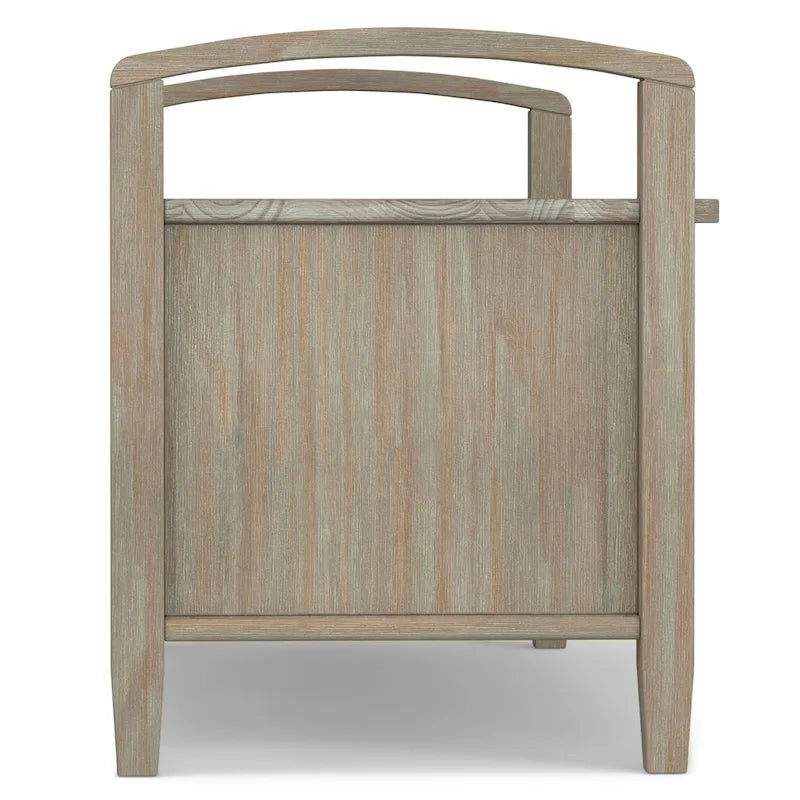 Banc de rangement d'entrée en bois massif de 112 cm de large avec siège relevable | Style Ferme