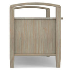 Banc de rangement d'entrée en bois massif de 112 cm de large avec siège relevable | Style Ferme