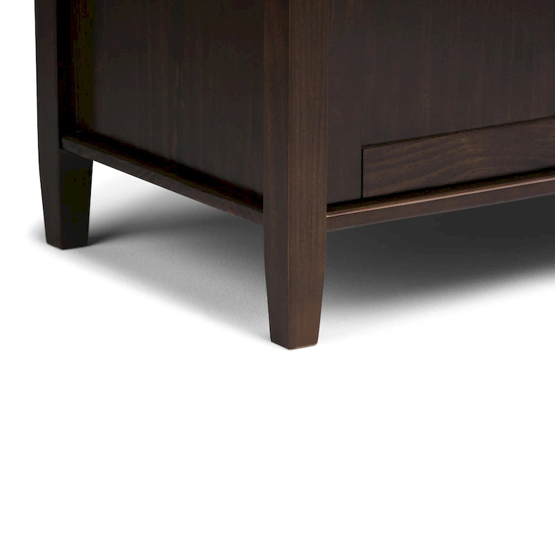 Banc de rangement d'entrée en bois massif de 112 cm de large avec siège relevable | Style Ferme