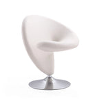 Fauteuil pivotant en mélange de laine chromé poli | Style Mid-Century Modern