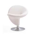Fauteuil pivotant en mélange de laine chromé poli | Style Mid-Century Modern